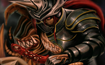 Картинка видео+игры ~~~другое~~~ парень броня монстр клыки глаз nightmare арт soul calibur 2 рог