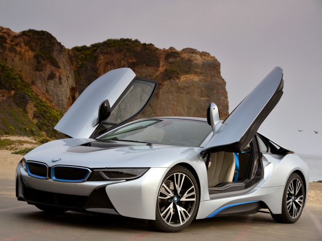 Обои картинки фото автомобили, bmw, i8, светлый, 2013г
