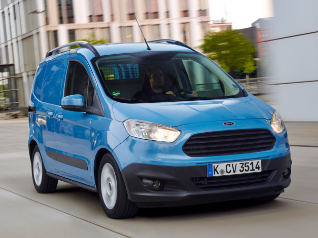 Обои картинки фото автомобили, ford, transit, синий, 2014г, courier