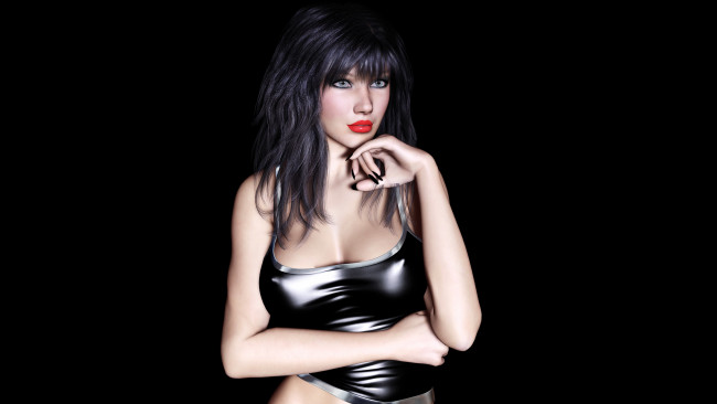 Обои картинки фото 3д графика, people , люди, девушка, фон, взгляд