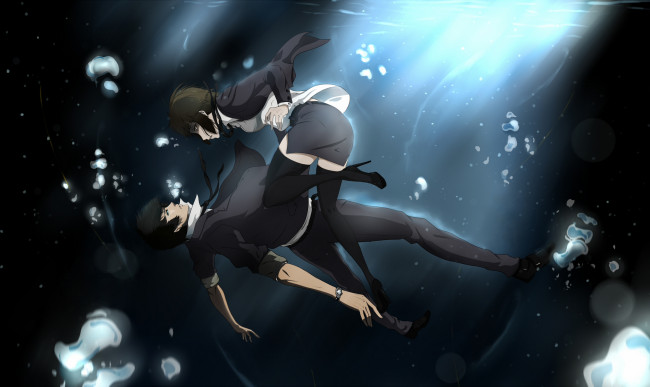 Обои картинки фото аниме, psycho-pass, shinya, kougami, tsunemori, akane