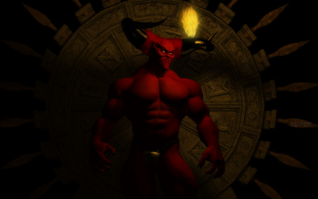 Обои картинки фото 3д графика, creatures , существа, монстр, огонь