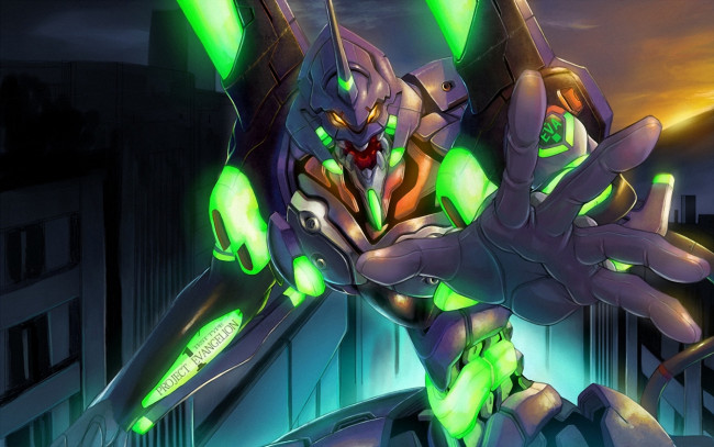 Обои картинки фото аниме, evangelion, меха, eva01