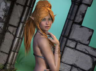 Картинка 3д+графика эльфы+ elves фон взгляд эльфийка