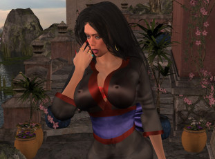 Картинка 3д+графика люди+ people девушка взгляд фон