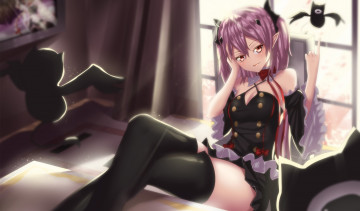 Картинка аниме ангелы +демоны демон девушка арт летучие мыши owari no seraph hk-zxd0554 krul tepes