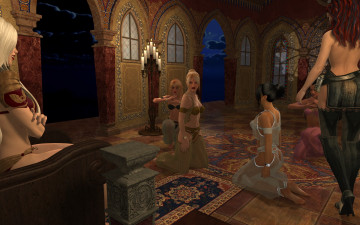 Картинка 3д+графика фантазия+ fantasy взгляд свечи меч фон девушки