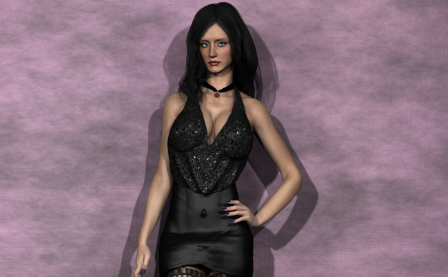 Обои картинки фото 3д графика, люди , people, девушка, взгляд, фон