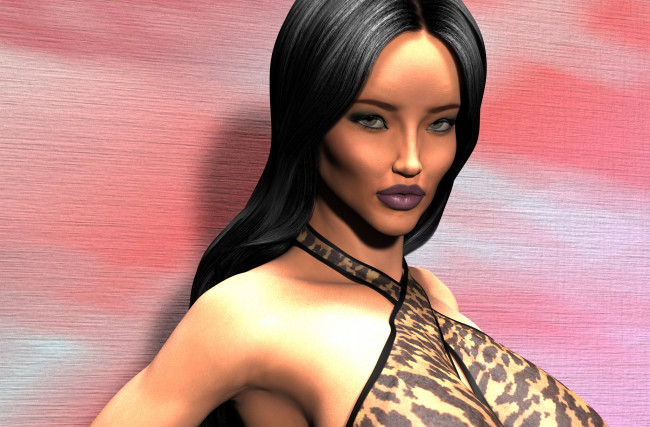 Обои картинки фото 3д графика, люди , people, девушка, взгляд, фон