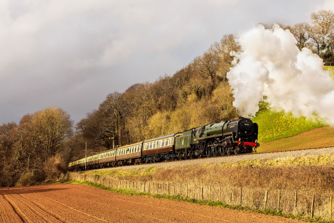 Обои картинки фото техника, паровозы, дорога, паровоз, рельсы, железная