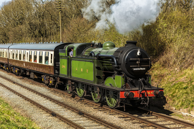 Обои картинки фото техника, паровозы, дорога, железная, паровоз, рельсы