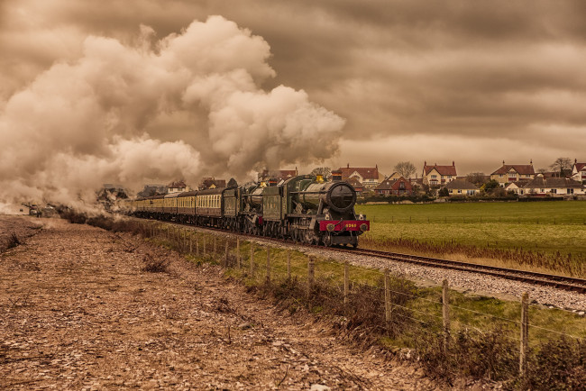 Обои картинки фото техника, паровозы, паровоз, рельсы, дорога, железная