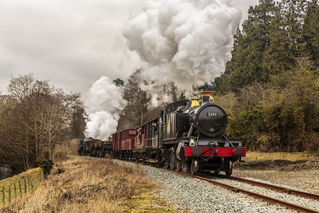 Обои картинки фото техника, паровозы, паровоз, железная, дорога, рельсы