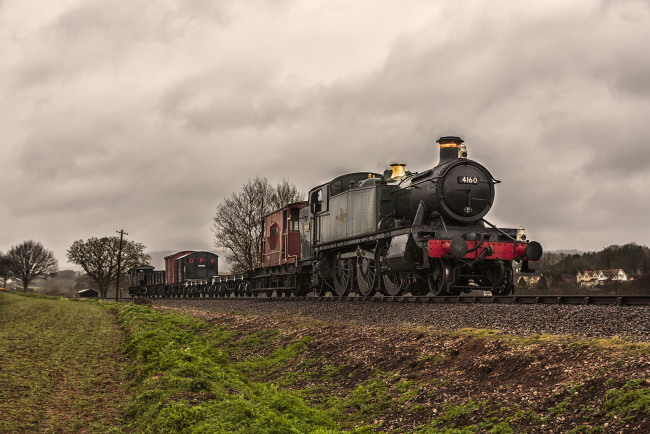 Обои картинки фото техника, паровозы, рельсы, паровоз, дорога, железная