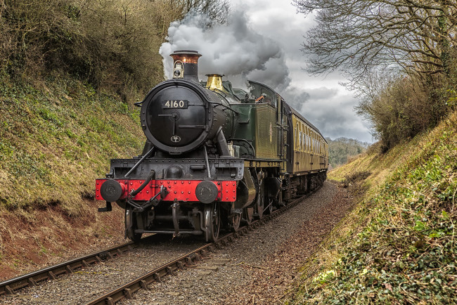 Обои картинки фото техника, паровозы, рельсы, паровоз, дорога, железная