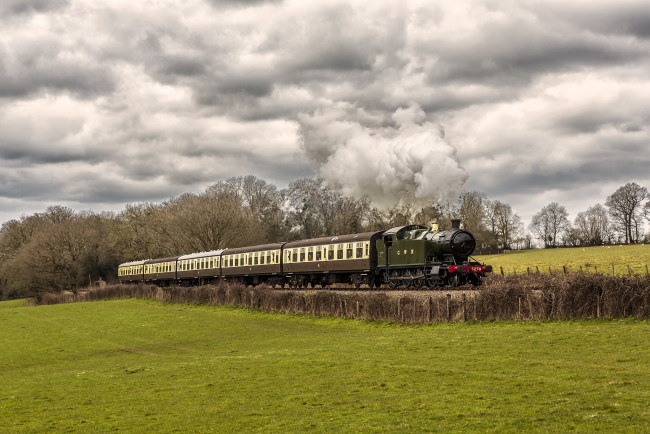 Обои картинки фото техника, паровозы, железная, паровоз, рельсы, дорога