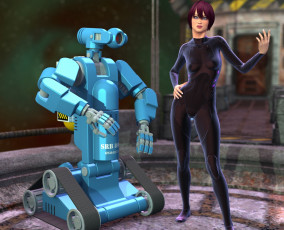 Картинка 3д+графика люди+ people взгляд фон девушка