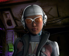 Картинка 3д+графика фантазия+ fantasy фон очки взгляд девушка