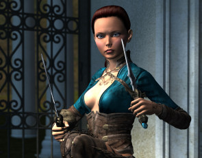 Картинка 3д+графика люди+ people взгляд девушка фон