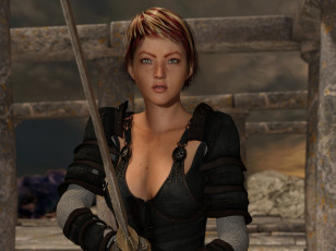 Картинка 3д+графика люди+ people девушка взгляд фон