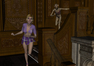 Картинка 3д+графика фантазия+ fantasy зомби фон взгляд девушка