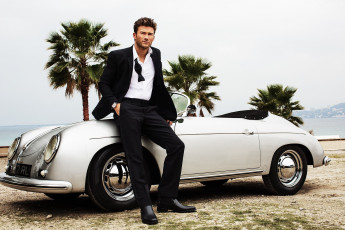 Картинка scott+eastwood мужчины скот иствуд кабриолет машина актер пальмы костюм белый