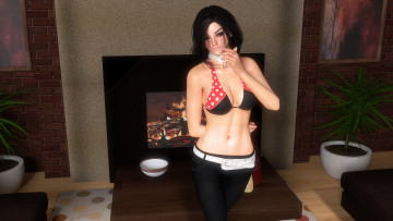 Картинка 3д+графика люди+ people девушка взгляд фон