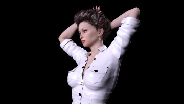 Картинка 3д+графика люди+ people девушка взгляд фон