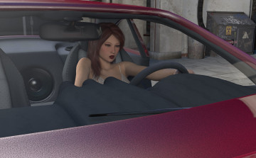 Картинка 3д+графика люди-авто мото+ people-+car+ +moto девушка взгляд фон автомобиль