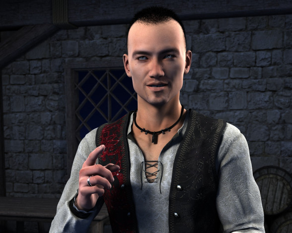 Обои картинки фото 3д графика, люди , people, фон, взгляд, мужчина