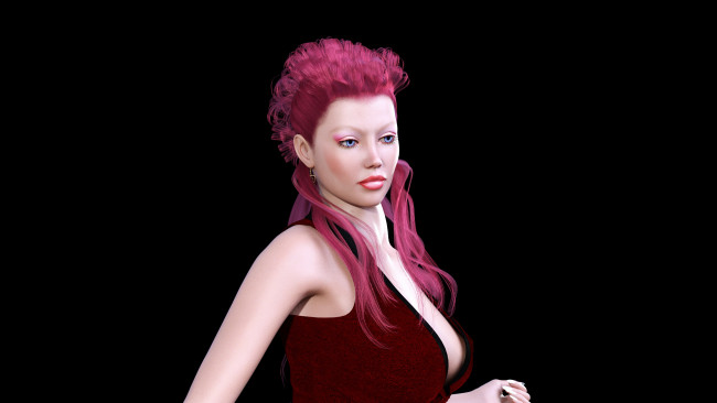 Обои картинки фото 3д графика, люди , people, девушка, взгляд, фон, рыжая