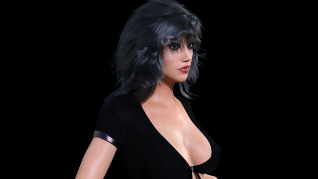 Обои картинки фото 3д графика, люди , people, девушка, взгляд, фон