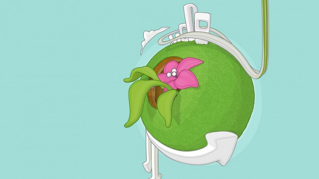 Обои картинки фото векторная графика, цветы , flowers, цветок, планета, шар, стрелки