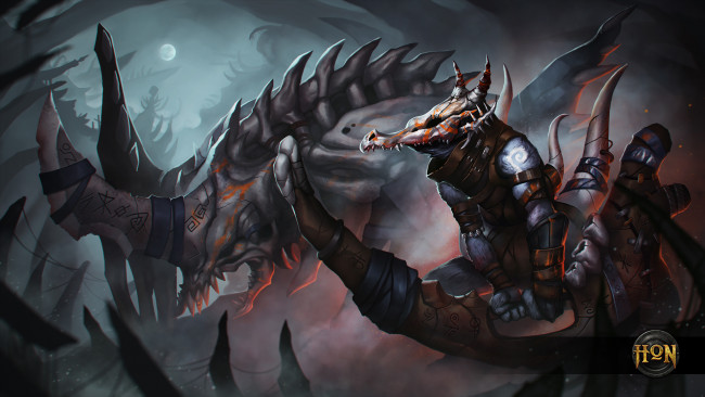 Обои картинки фото видео игры, heroes of newerth, art, moba, skrap, bone, collector, кости, heroes, of, newerth, тьма, магия