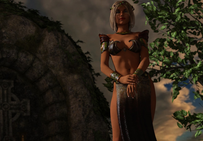 Обои картинки фото 3д графика, фантазия , fantasy, девушка, взгляд, фон