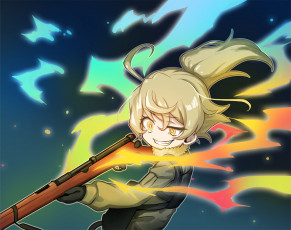 Картинка аниме youjo+senki фон взгляд девушка