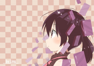 обоя аниме, urara meirochou, взгляд, фон, девушка