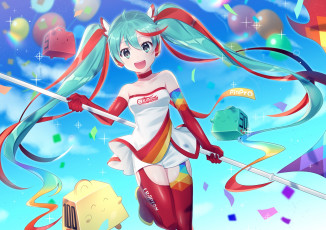 Картинка аниме vocaloid фон взгляд девушка