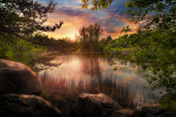 Картинка природа реки озера рассвет