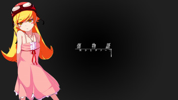 Картинка аниме bakemonogatari девушка взгляд фон