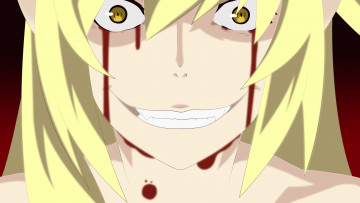 Картинка аниме bakemonogatari девушка взгляд фон