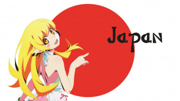 Картинка аниме bakemonogatari девушка взгляд фон