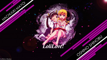 Картинка аниме bakemonogatari взгляд фон девушка