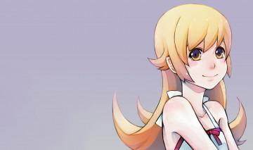 Картинка аниме bakemonogatari девушка взгляд фон