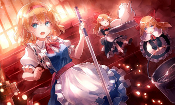 Картинка аниме touhou взгляд девушка фон