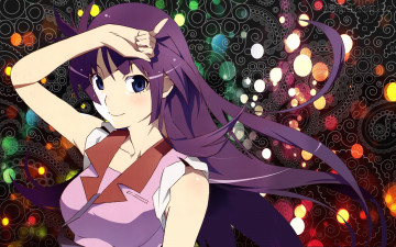 Картинка аниме bakemonogatari девушка фон взгляд