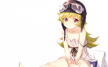 Картинка аниме bakemonogatari девушка взгляд фон