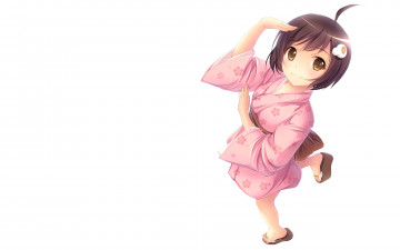 Картинка аниме bakemonogatari фон взгляд девушка