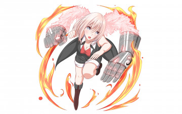 Картинка аниме оружие +техника +технологии фон взгляд девушка