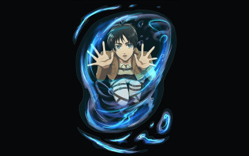 Картинка аниме shingeki+no+kyojin взгляд фон парень